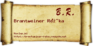 Brantweiner Réka névjegykártya